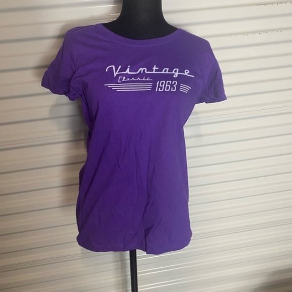 Vintage classic 1963 Fruit Of The Loom T-Shirt Purple Women’s Size M - Picture 2 of 8